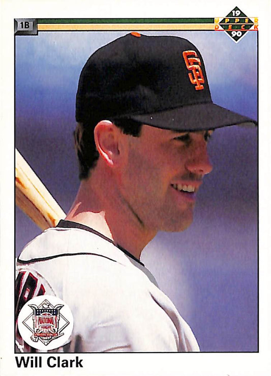 FIINR Baseball Card 1990 Upper Deck Will Clark Top Vote Getter MLB Baseball Player Card #50 - Mint Condition