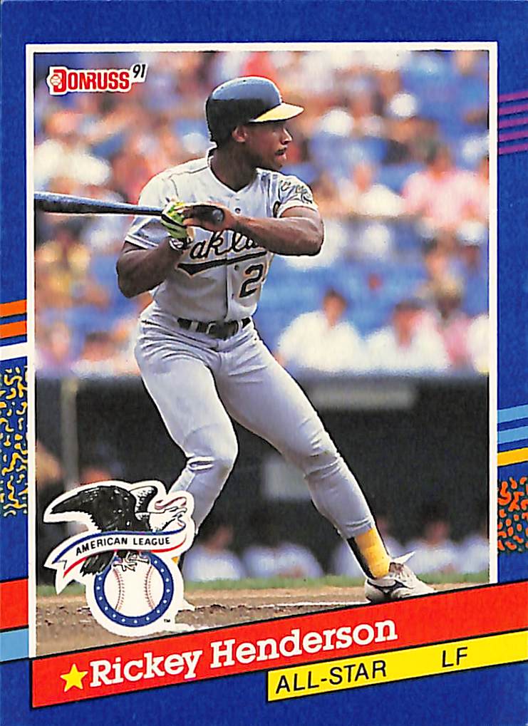 FIINR Baseball Card 1991 Donruss All-Star Rickey Henderson Baseball Card #53 - Mint Condition