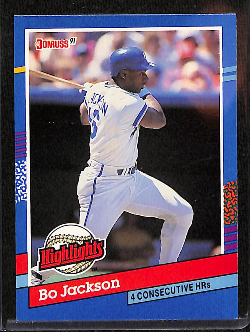 FIINR Baseball Card 1991 Donruss Bo Jackson MLB Baseball Error Card Royals #BC-10 - Error Card - Mint Condition