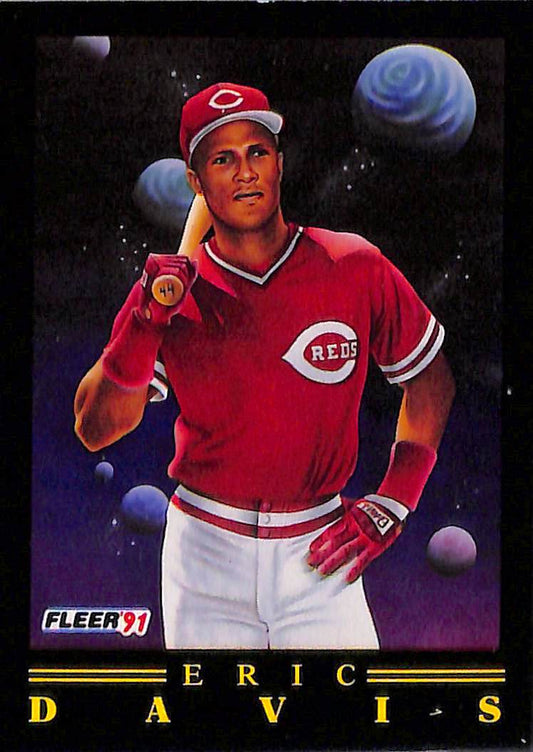 FIINR Baseball Card 1991 Fleer All Universe Eric Davis MLB Baseball Card #10 - Mint Condition