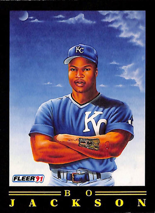 FIINR Baseball Card 1991 Fleer Bo Jackson MLB Baseball Card Royals #5 - Mint Condition