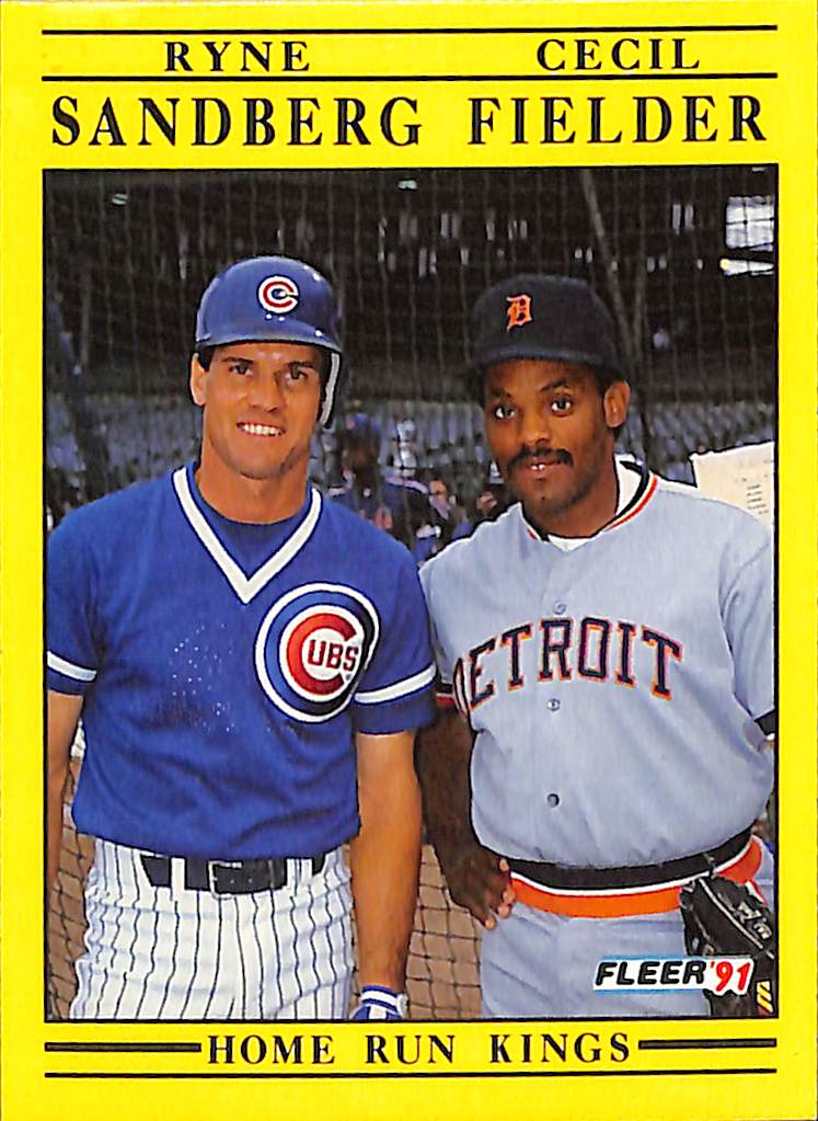 FIINR Baseball Card 1991 Fleer Cecil Fielder and Ryne Sandberg MLB Baseball Card #709 - Mint Condition