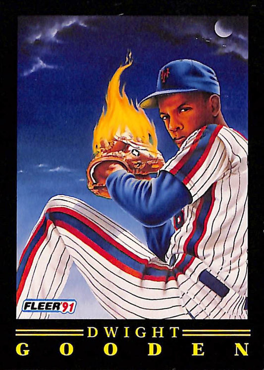 FIINR Baseball Card 1991 Fleer Flamethrower Dwight "Doc" Gooden Baseball Card #7 - Mint Condition
