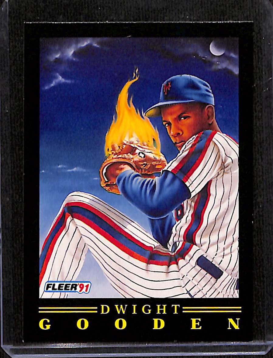 FIINR Baseball Card 1991 Fleer Flamethrower Dwight "Doc" Gooden Baseball Card #7 - Mint Condition