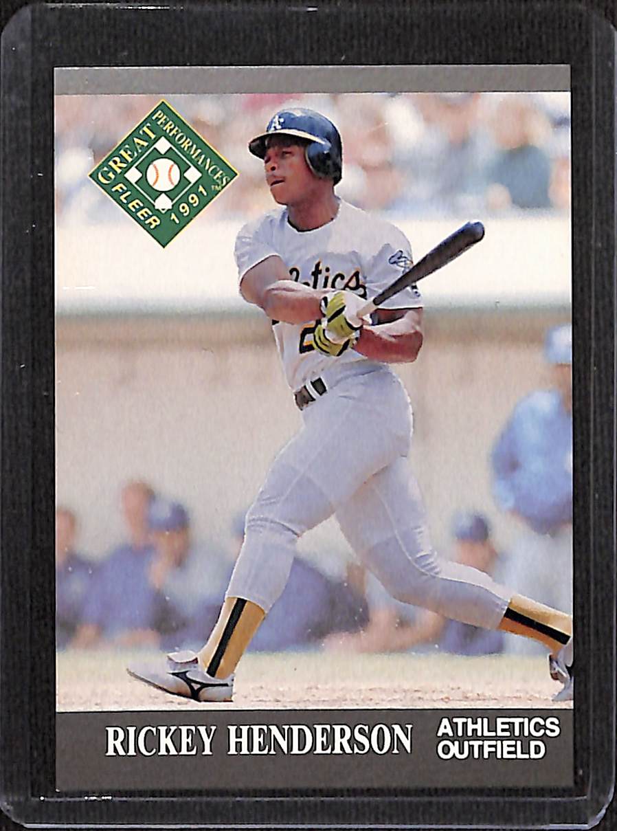FIINR Baseball Card 1991 Fleer Great Performer Rickey Henderson Baseball Card #393 - Mint Condition