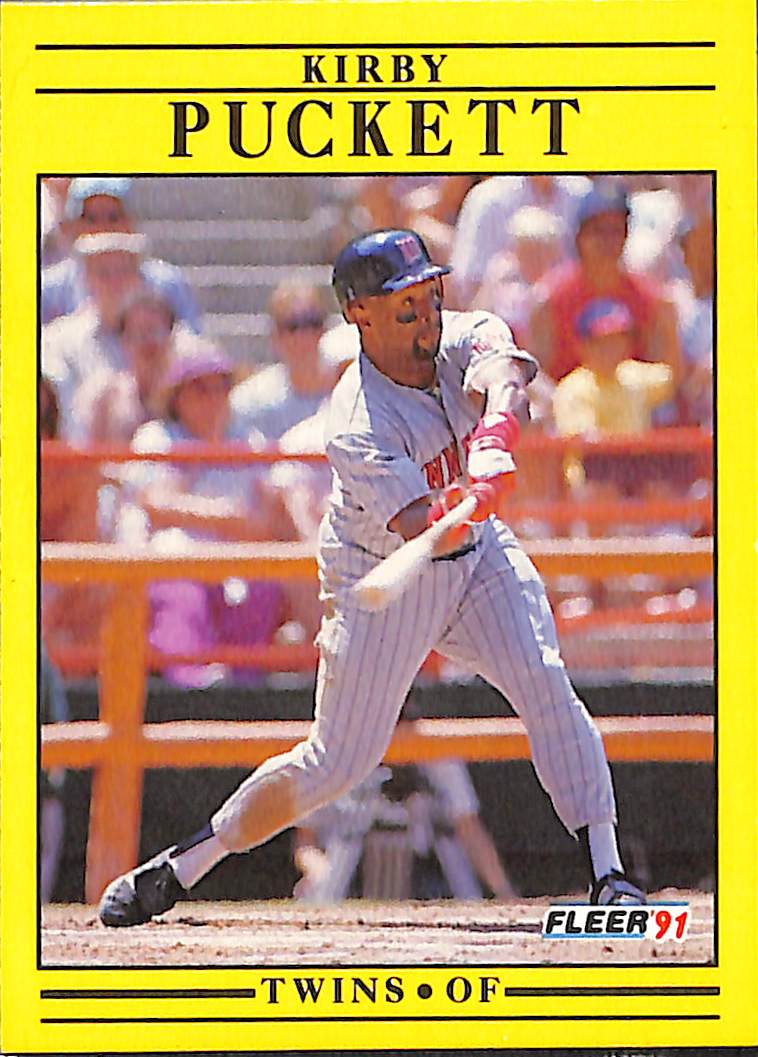 FIINR Baseball Card 1991 Fleer Kirby Puckett MLB Baseball Error Card #623 - Error Card - Mint Condition