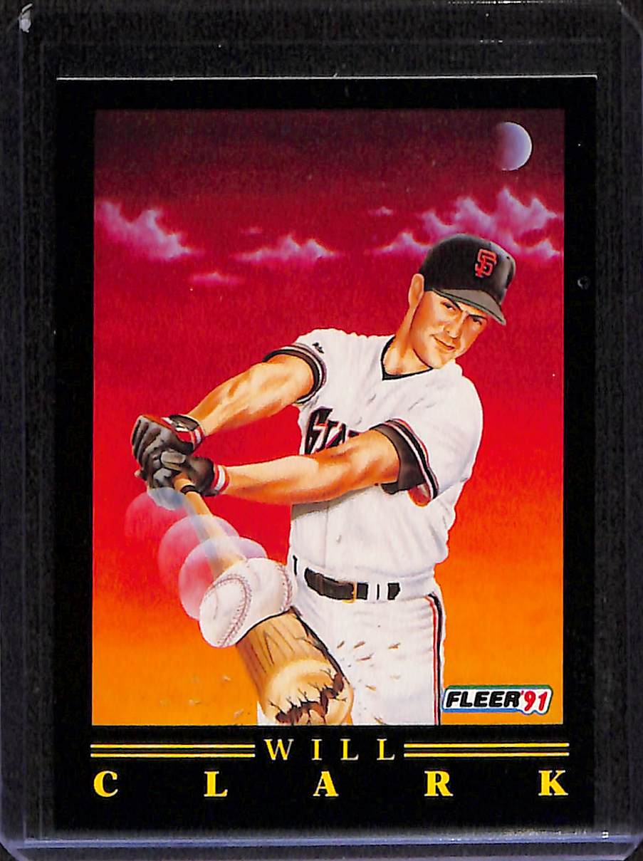 FIINR Baseball Card 1991 Fleer Making Contact Will Clark MLB Baseball Player Card #2 - Mint Condition