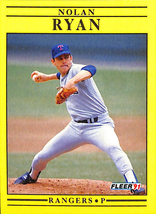 FIINR Baseball Card 1991 Fleer Nolan Ryan MLB Baseball Card Rangers #302 - Mint Condition