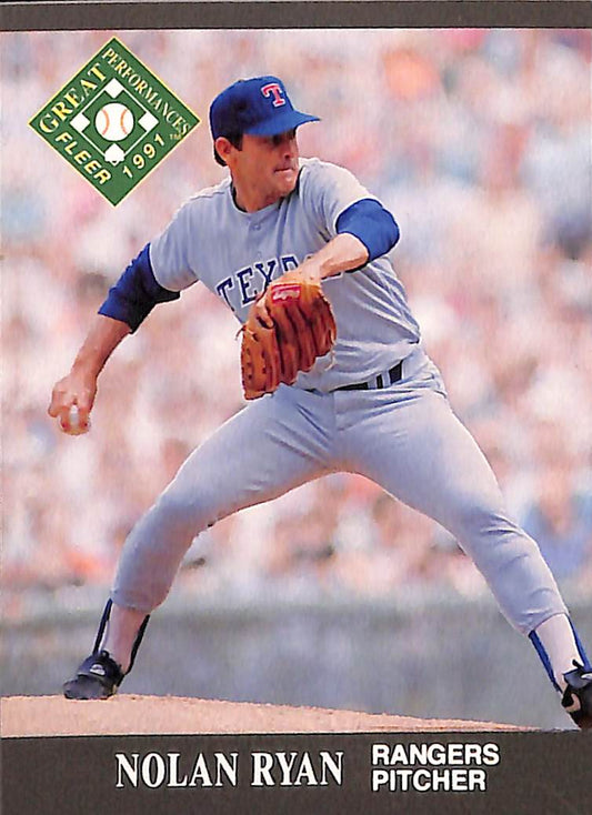 FIINR Baseball Card 1991 Fleer Nolan Ryan MLB Baseball Card Rangers #395 - Mint Condition