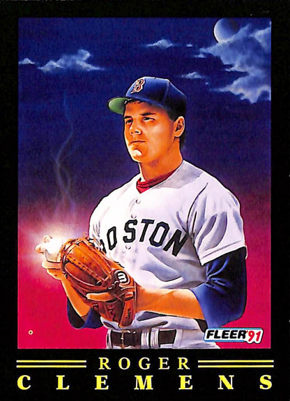 FIINR Baseball Card 1991 Fleer Pitching Magic Roger Clemens Baseball Card #9 - Mint Condition