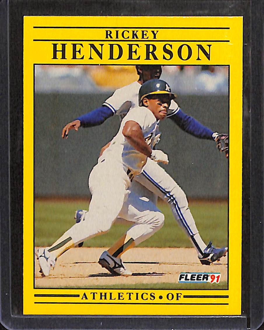 FIINR Baseball Card 1991 Fleer Rickey Henderson Baseball Card #10 - Mint Condition