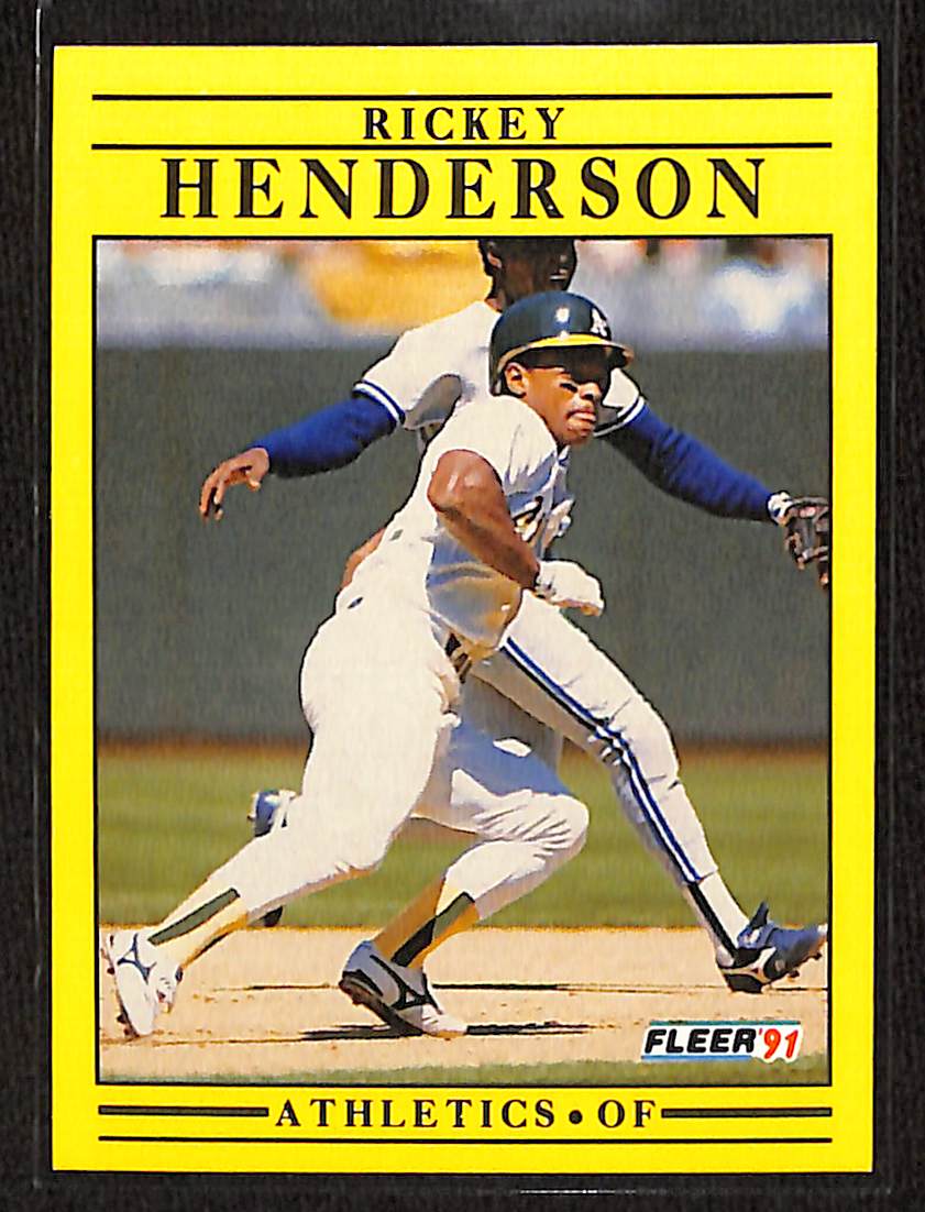 FIINR Baseball Card 1991 Fleer Rickey Henderson Baseball Card #10 - Mint Condition