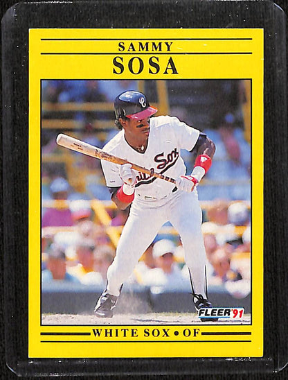 FIINR Baseball Card 1991 Fleer Sammy Sosa MLB Baseball Error Card #136 - Error Card - Mint Condition