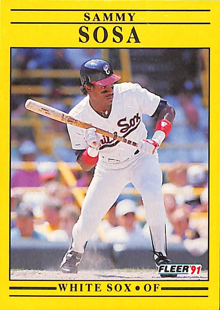 FIINR Baseball Card 1991 Fleer Sammy Sosa MLB Baseball Error Card #136 - Error Card - Mint Condition