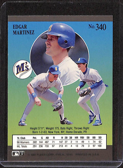 FIINR Baseball Card 1991 Fleer Ultra Edgar Martinez Baseball Card #340 - Mint Condition