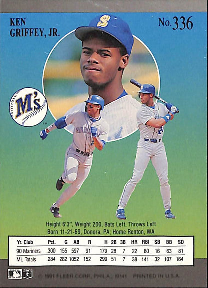 FIINR Baseball Card 1991 Fleer Ultra Ken Griffey Jr. MLB Baseball Card #336 - Mint Condition