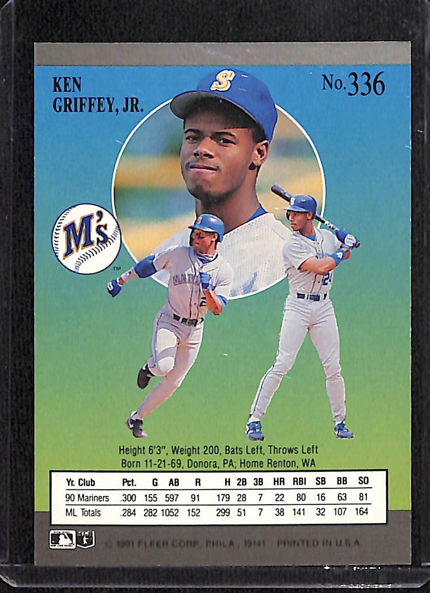 FIINR Baseball Card 1991 Fleer Ultra Ken Griffey Jr. MLB Baseball Card #336 - Mint Condition