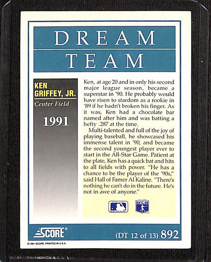 FIINR Baseball Card 1991 Score Dream Team Ken Griffey Jr. MLB Baseball Card #892 - Mint Condition