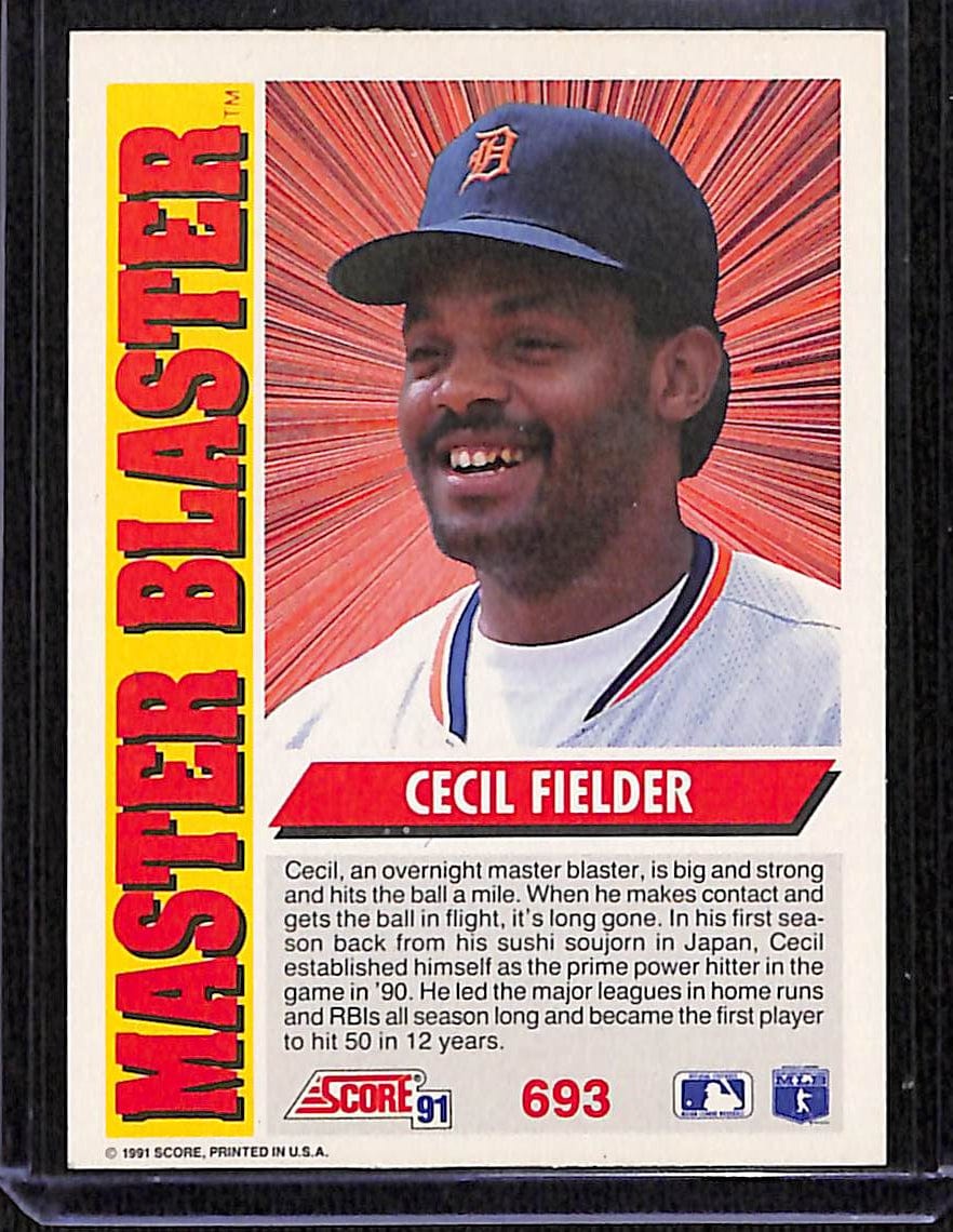 FIINR Baseball Card 1991 Score Master Blaster Cecil Fielder MLB Baseball Card #693 - Mint Condition
