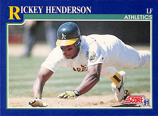 FIINR Baseball Card 1991 Score Rickey Henderson Baseball Card #10 - Mint Condition
