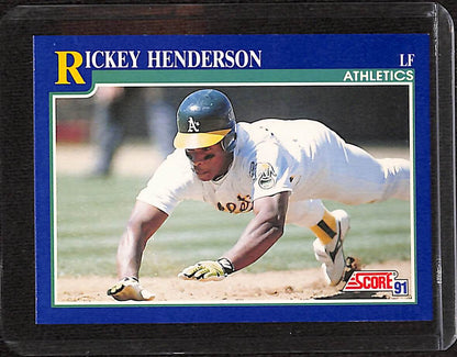 FIINR Baseball Card 1991 Score Rickey Henderson Baseball Card #10 - Mint Condition