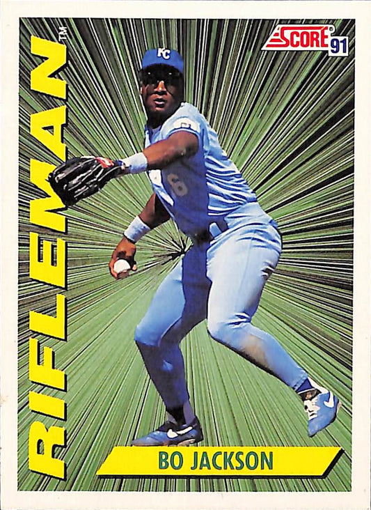 FIINR Baseball Card 1991 Score Rifleman Bo Jackson Baseball Card Royals #412 - Mint Condition