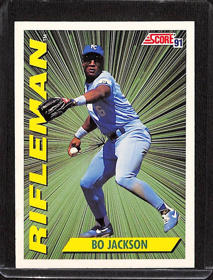 FIINR Baseball Card 1991 Score Rifleman Bo Jackson Baseball Card Royals #412 - Mint Condition