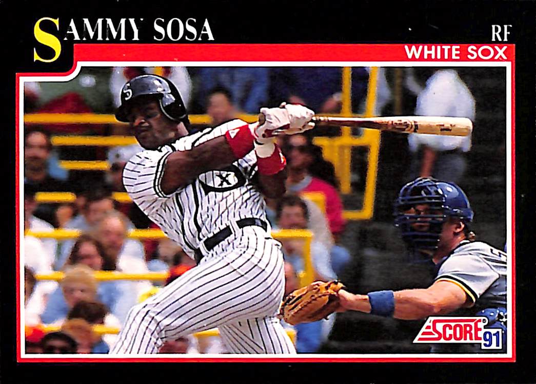FIINR Baseball Card 1991 Score Sammy Sosa MLB Baseball Error Card #256 - Error Card - Mint Condition