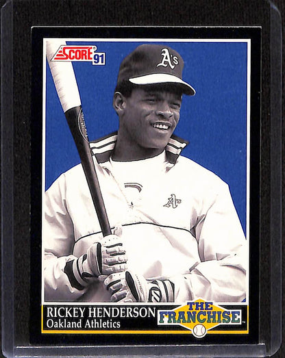 FIINR Baseball Card 1991 Score The Franchise Rickey Henderson Vintage Baseball Card #857 - Mint Condition