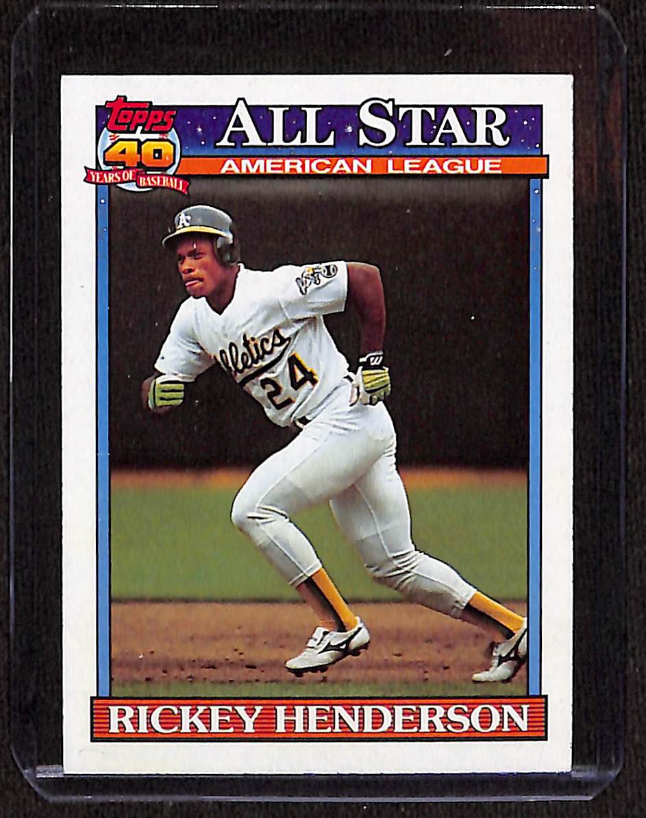 FIINR Baseball Card 1991 Topps 40 All-Star Years Rickey Henderson Baseball Card #391 - Mint Condition