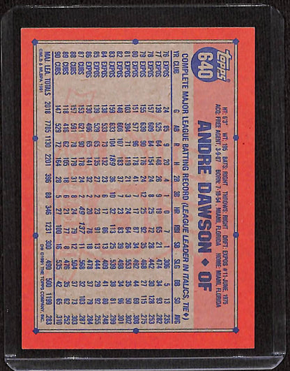 FIINR Baseball Card 1991 Topps 40 Andre Dawson Baseball Card #640 - Mint Condition