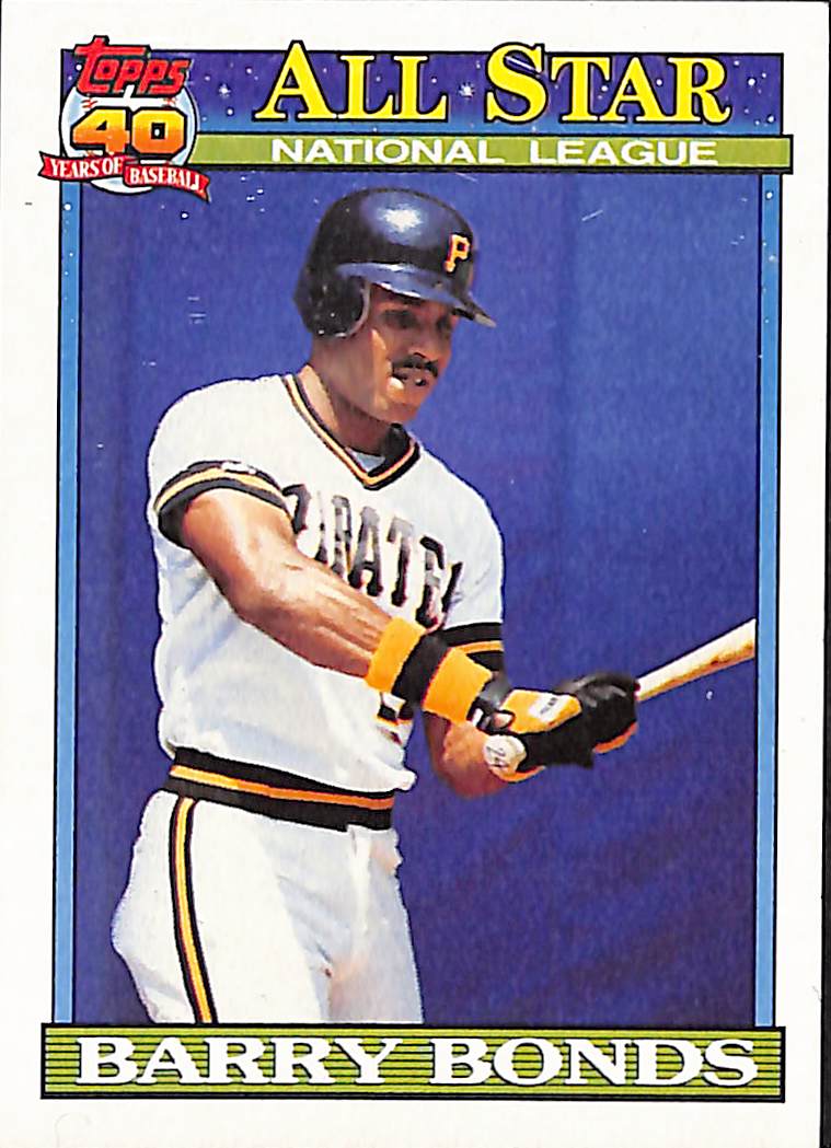 FIINR Baseball Card 1991 Topps 40 Years All-Star Barry Bonds Baseball Card #401 - Mint Condition