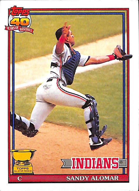 FIINR Baseball Card 1991 Topps 40 Years All Star Rookie Sandy Alomar MLB Baseball Card #165 - Mint Condition
