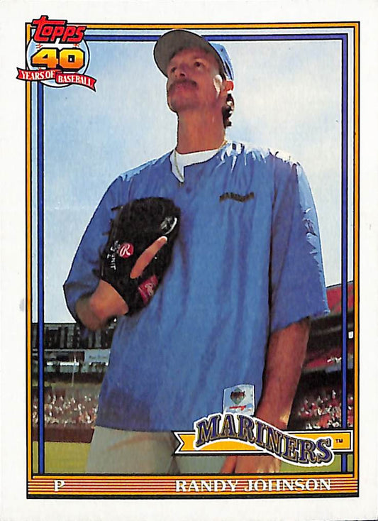 FIINR Baseball Card 1991 Topps 40 Years  Randy Johnson Baseball Error Card #225 - Mint Condition