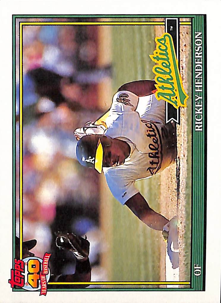 FIINR Baseball Card 1991 Topps 40 Years Rickey Henderson Baseball Card #670 - Mint Condition