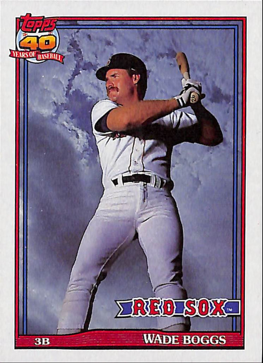 FIINR Baseball Card 1991 Topps 40 Years Wade Boggs MLB Baseball Card #450 - Mint Condition