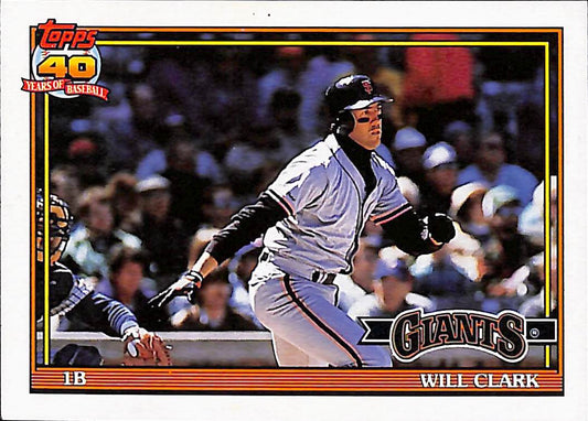 FIINR Baseball Card 1991 Topps 40 Years Will Clark MLB Baseball Player Card #500 - Mint Condition