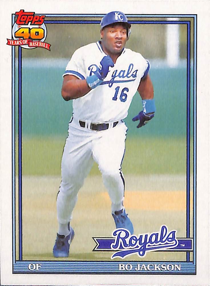 FIINR Baseball Card 1991 Topps Bo Jackson Baseball Card Royals #600 - Mint Condition