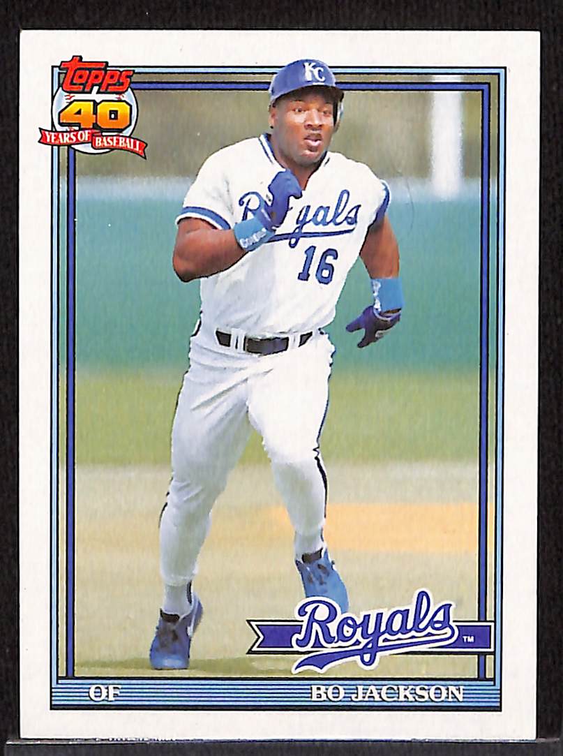 FIINR Baseball Card 1991 Topps Bo Jackson Baseball Card Royals #600 - Mint Condition