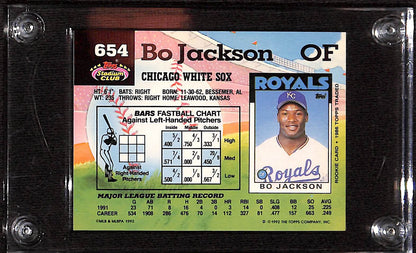 FIINR Baseball Card 1991 Topps Bo Jackson Baseball Card White Sox #654 - Mint Condition