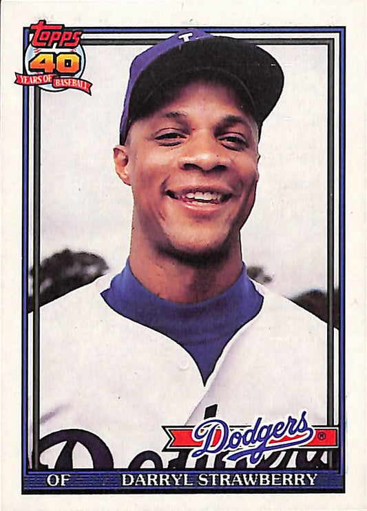 FIINR Baseball Card 1991 Topps Darryl Strawberry Error Baseball Card #114T - Error Card - Very Rare - Mint Condition