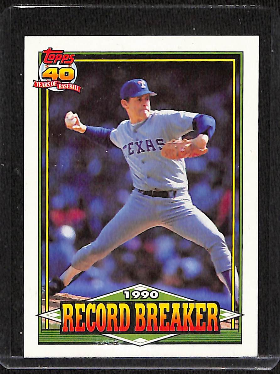 FIINR Baseball Card 1991 Topps Nolan Ryan Record Breaker Topps 40 Years Baseball Card #6 - Mint Condition