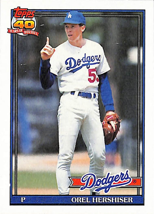 FIINR Baseball Card 1991 Topps Orel Hershiser Baseball Card #690 - Mint Condition
