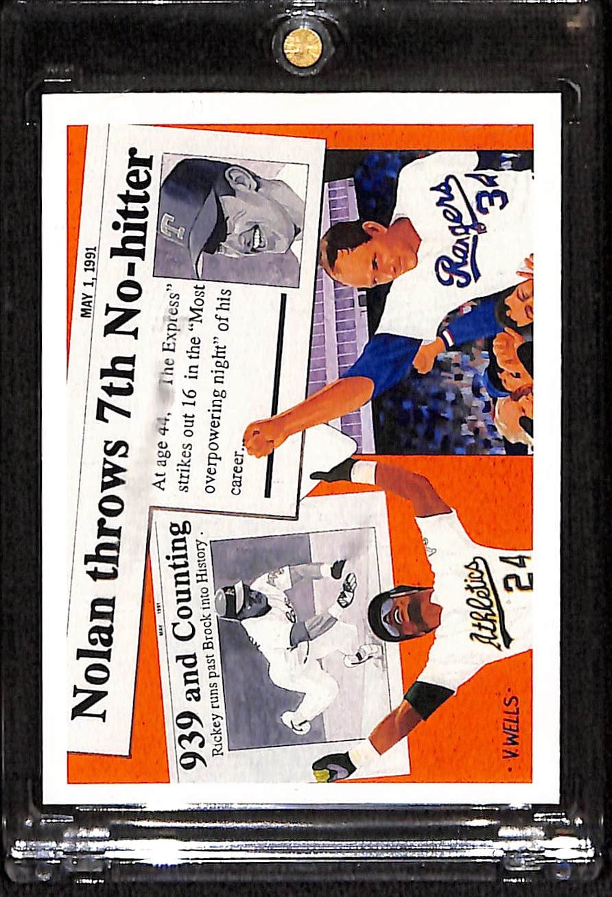 FIINR Baseball Card 1991 Upper Deck Nolan Ryan & Rickey Henderson - Day To Remember #SP2- Mint Condition