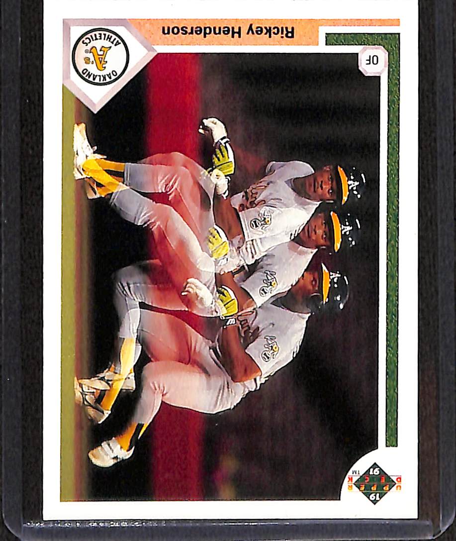 FIINR Baseball Card 1991 Upper Deck Rickey Henderson Baseball Card #444 - Mint Condition