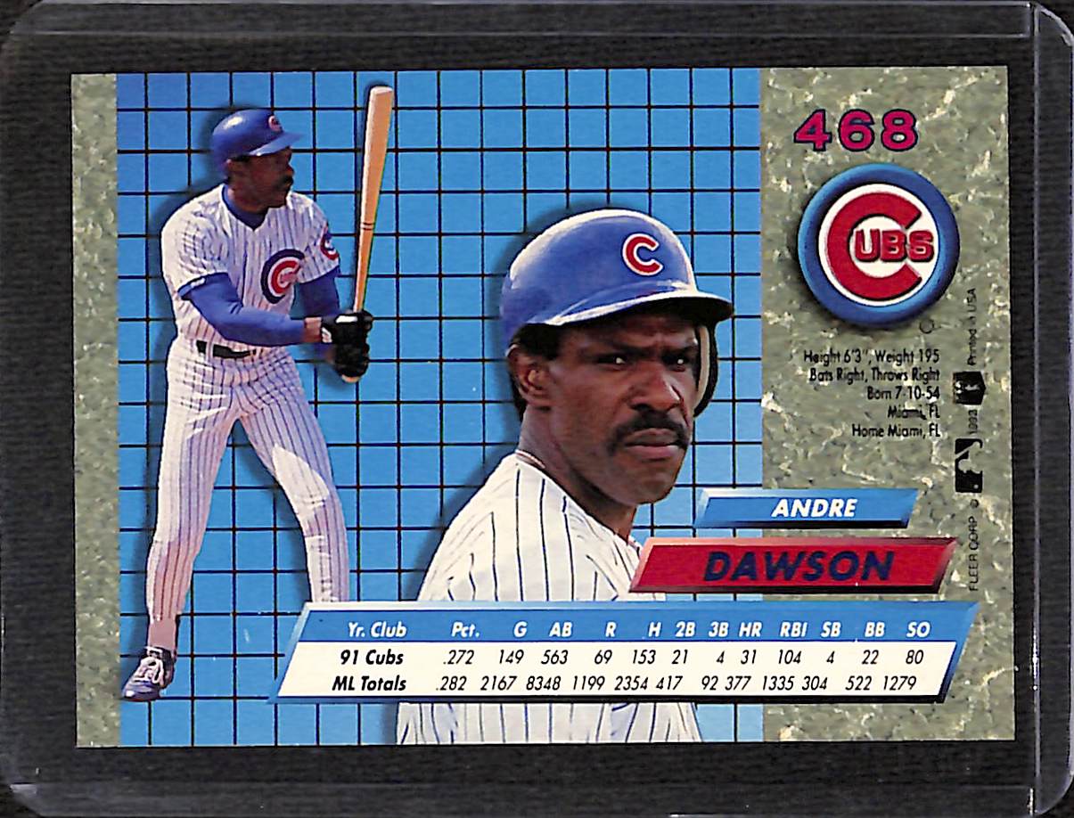 FIINR Baseball Card 1992 Fleer Ultra Andre Dawson Baseball Card #468- Mint Condition