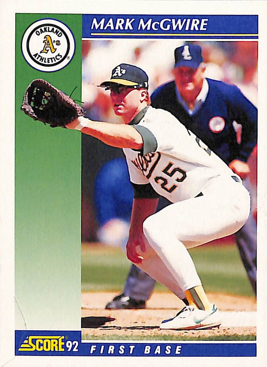 FIINR Baseball Card 1992 Score Mark McGwire Baseball Card #20 - Mint Condition