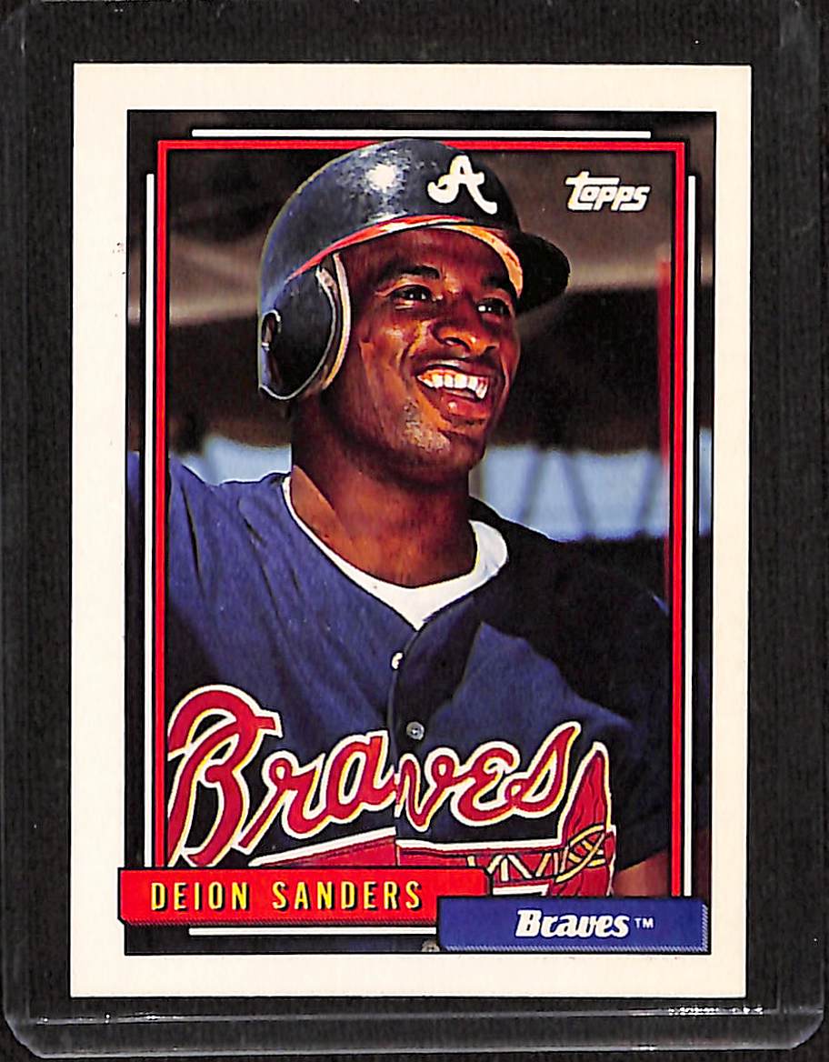 FIINR Baseball Card 1992 Topps Deion Sanders Baseball Card Braves #645 - Mint Condition