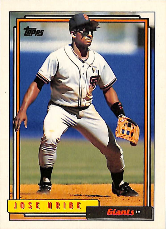 FIINR Baseball Card 1992 Topps Jose Uribe Baseball Card #538 - Mint Condition