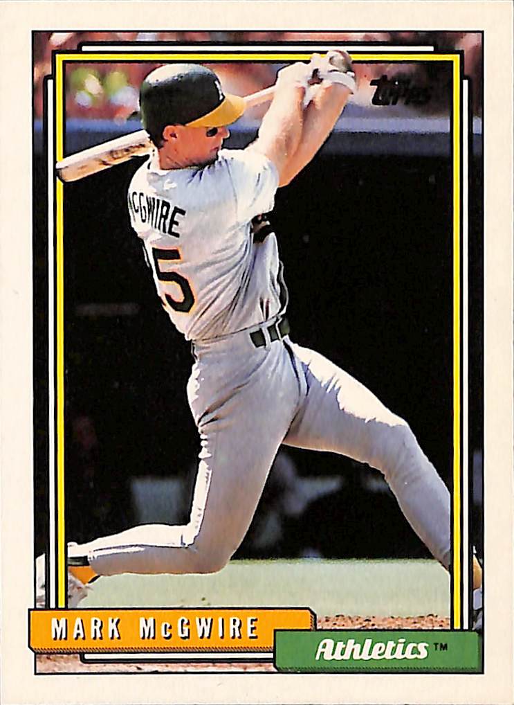 FIINR Baseball Card 1992 Topps Mark McGwire Baseball Card #450 - Mint Condition